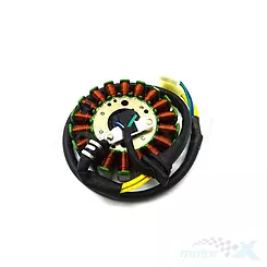 Stator iskrownik, stojan alternatora, 18 cewek, 2x kostka 2/3 piny, Junak 711 / Lexmoto Chieftain