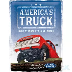 Tablica, plakat 30x40 cm, tłoczona blacha, ford america truck Nostalgic Art 23320
