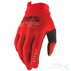 Rękawice motocyklowe offroad, czerwone, 100 Percent (100%) iTrack