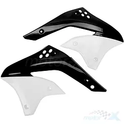 Osłony chłodnicy czarno-białe UFO Plast Kawasaki KXF 450 06-08