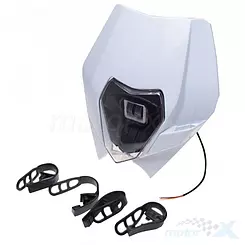 Lampa przednia LED z osłoną, uniwersalna, biała, WM Motor 74W