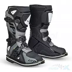 Buty motocyklowe dla dziecka UFO Plast Typhoon Junior Cross / Offroad Black Grey