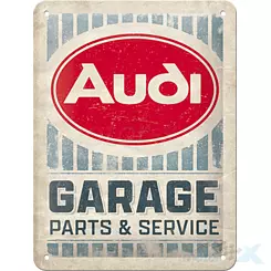 Tablica, plakat 15x20 cm, tłoczona blacha, audi garage 26263