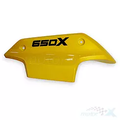 Osłona błotnika przedniego lewa, złota 006Z, z naklejkami, QJMotor SVT 650 / SVT 650 X