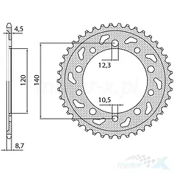 Zębatka tylna 530 Sunstar 5500 (JTR1800) [różna ilość zębów]