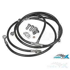 Przewody hamulcowe Galfer, przód, czarne, Yamaha T-Max 530 ABS 12-