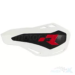 Osłony dłoni uniwersalne, handbary, białe, 2 rodzaje mocowań do kierownicy i manetek, Racetech HP1 KITPMHP1BN0