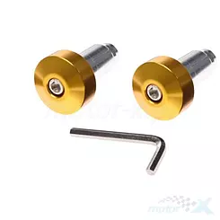 Końcówki kierownicy, 17.5mm, złote, 2 sztuki, metalowy kołek rozporowy