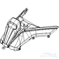 Osłona centralna pod siedzeniem, czarny N1P, bez osłony korka wlewu, Kymco AK 550 Premium