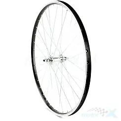 Felga przednia, koło rowerowe przednie, 26", czarna, AG Motors, piasta stal GL-A03 srebrna, szprychy ocynk
