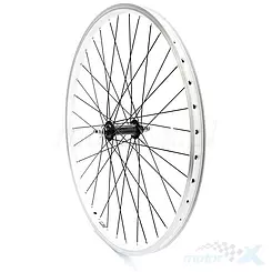 Felga przednia, koło rowerowe 26", obręcz biała AG motors (2), piasta czarna GL-B13 ze szprychami