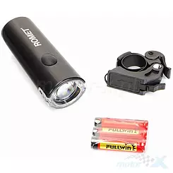 Lampa przednia 1-LED bater. kolor czarny mod.R-105 blister et/logo ROMET
