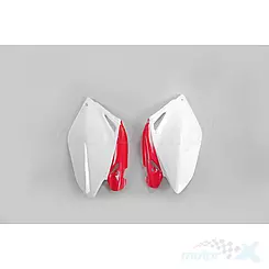 Osłony tylne górne komplet biało-czerwony UFO Plast Honda CRF 250 R 06-09