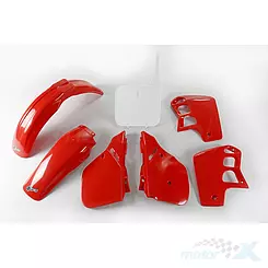 Zestaw osłon nadwozia biało-czerwony UFO Plast Honda CR 500 89-90