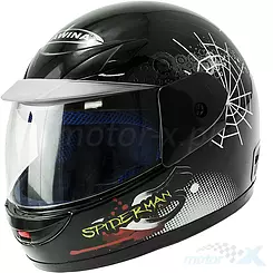 Kask dziecięcy Awina Kids spiderman czarny połysk 47-48cm