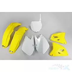 Zestaw osłon nadwozia żółto-biały UFO Plast Suzuki Suzuki RM 125 / 250 06-