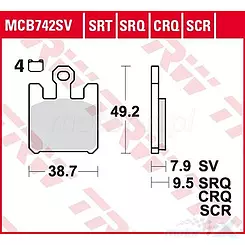 Klocki hamulcowe Sinter Track KH369/4 TRW Lucas MCB742TRQ
