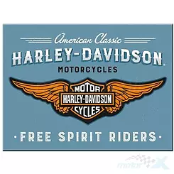 Magnes 6x8cm Harley-Davidson Logo Blue Nostalgic Art 14375