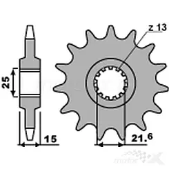 Zębatka przednia 525 15 zębów PBR 2082 (JTF1515)