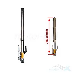 Amortyzator przedni prawy, kolor tytanowy, długość 738.6mm, Zontes G1 125