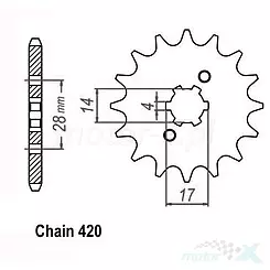 Zębatka przednia 13 zębów Sunstar SUNF123 DERBI SENDA
