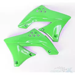 Osłony chłodnicy zielone UFO Plast Kawasaki KXF 450 09-11