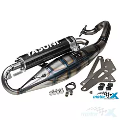Wydech Yasuni R Carbon Black Edition, Derbi / Peugeot leżący (E)