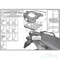 Stelaż kufra centralnego Kappa BMW F 650 GS / BMW F 700 GS / BMW F 800 GS monokey