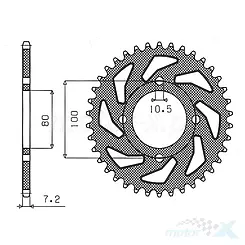 Zębatka tylna 428 45 zębów Sunstar 2314 (JTR1794)