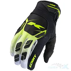 Rękawice motocyklowe offroad, czarno-żółte fluo, Kenny Racing Safety