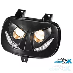 Reflektor przedni Revo XR8, czarny, MBK Booster / Yamaha BWS