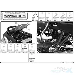 Stelaż kufrów bocznych Kappa monokey side Kawasaki ZZR 1400 / Kawasaki ZX 14