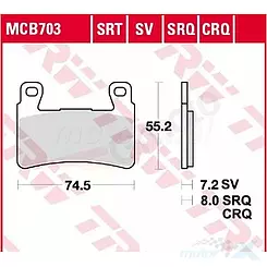 Klocki hamulcowe Sinter Track KH265 KH296 TRW Lucas MCB703TRQ