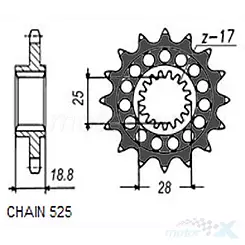 Zębatka przednia Sunstar  SUNF422-15