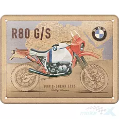 Tablica, plakat 15x20 cm, tłoczona blacha, bmw r80gs paris dakar 26264