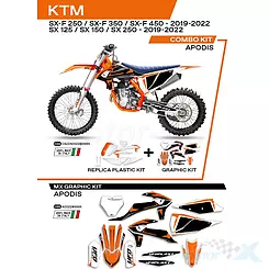 Zestaw osłon nadwozia biało-pomarańczowy UFO Plast KTM SX / SX-F