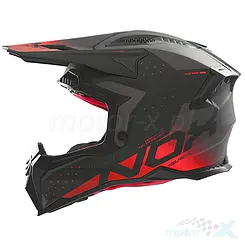 Kask motocyklowy offroad, czarno-czerwony (mat), Nox MX N634 Gradient 