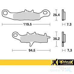Klocki hamulcowe przednie/tylne Prox KH258 / KH349 (37.106202) Kawasaki KX 80/85/100, Suzuki RM 85 , Kawasaki KFX 450R