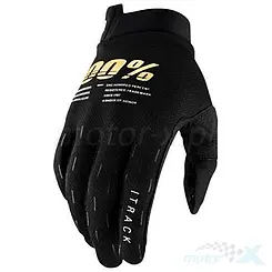 Rękawice motocyklowe, czarne, 100 Percent (100%) iTrack 