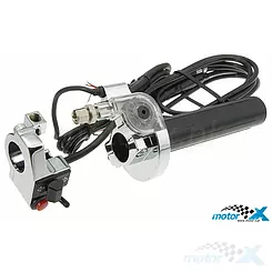 Rollgas SSP CNC Type, krótki skok, chrom (z przełącznikami i linką gazu)