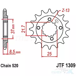 Zębatka przednia 520 13 zębów JT Sprockets JTF1309