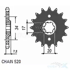 Zębatka przednia Sunstar  SUNF348  13 zębów