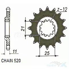 Zębatka przednia Sunstar  SUNF383  16 zębów