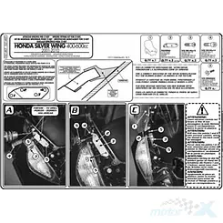 Mocowanie szyby czołowej Kappa D214KITK, Honda Silver Wing 400/600