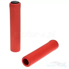 Chwyty kierownicy V-Grip, rowerowe, silikonowe, czerwone