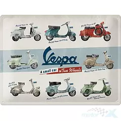 Tablica, plakat 30x40 cm, tłoczona blacha, vespa model chart Nostalgic Art 23258