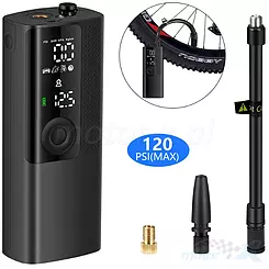 Przenośny mini kompresor, 120 PSI, bateria 2000 mAh, 12V, pompka do roweru, motocykla, samochodu