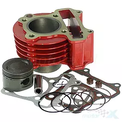 Cylinder kompletny 47.00mm 80cc aluminium sworzeń 13mm czerwony 139QMB/QMA (GY6 50) 4T