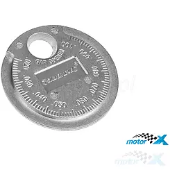 Przymiar do sprawdzania odstępu elektrod świecy zapłonowej Tec, 0.5-2.55mm / 0.02-0.1in