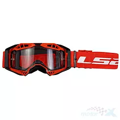 Gogle motocyklowe, czarno-czerwone, Gogle LS2 Aura